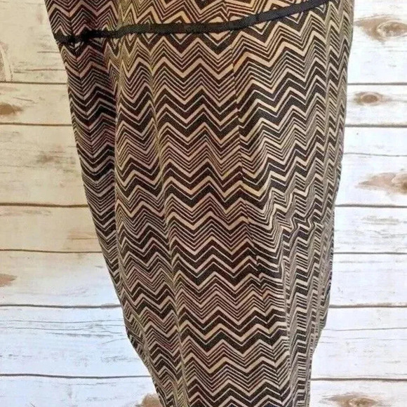 ANN TAYLOR LOFT Women Fully Lined Above the Knee Zig-Zag Brown Black Skirt Sz 6 - Picture 11 of 12